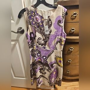 Kate Spade Purple and Brown Sleeveless Dress